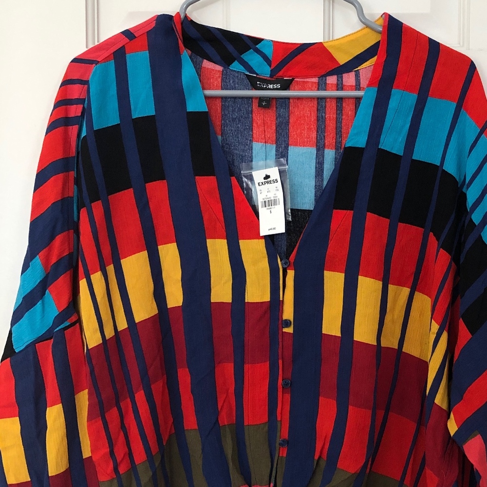 Retro Button Down Top - New w/ Tags